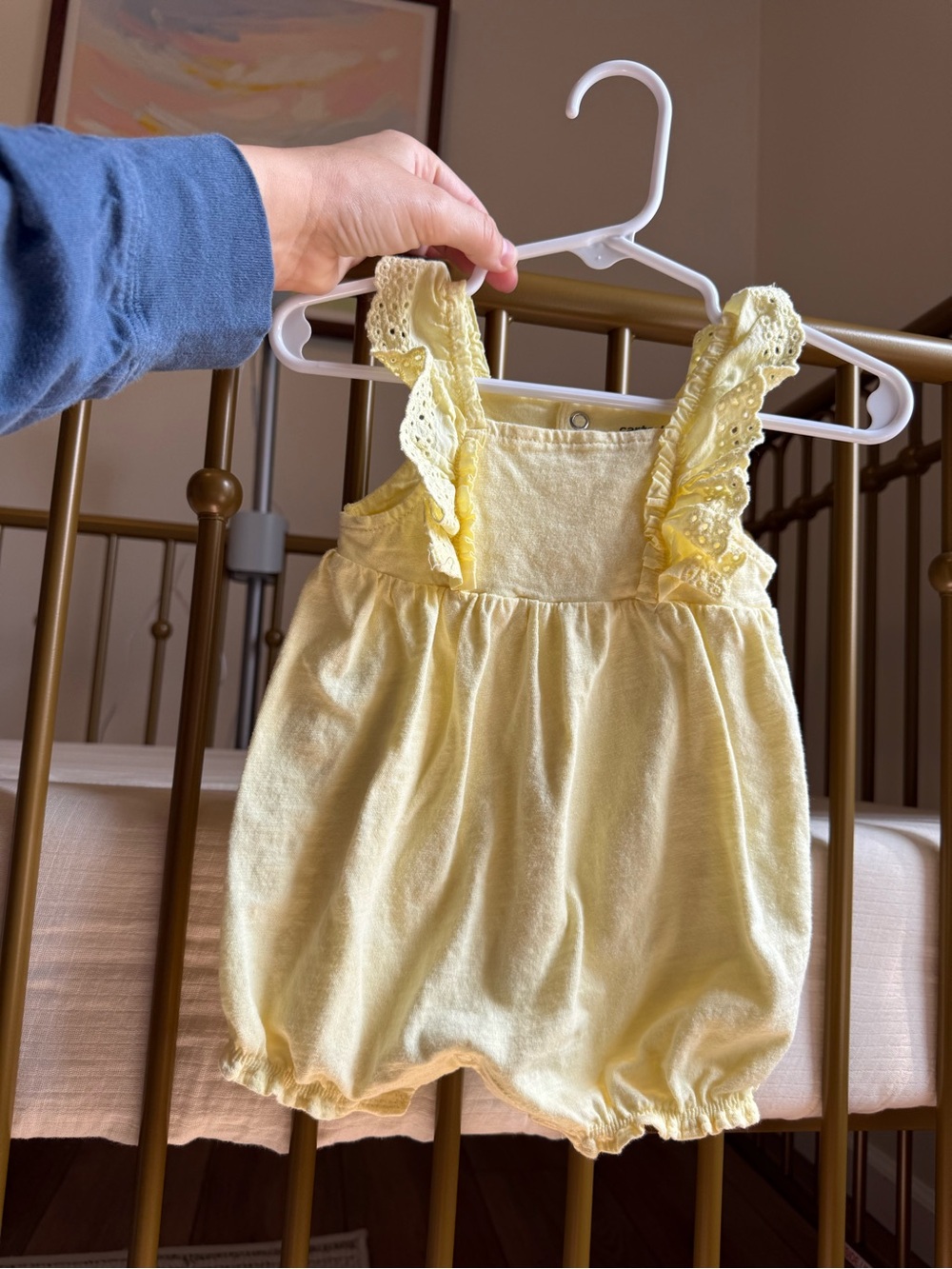 Carter's Yellow Ruffle Strap Baby Romper